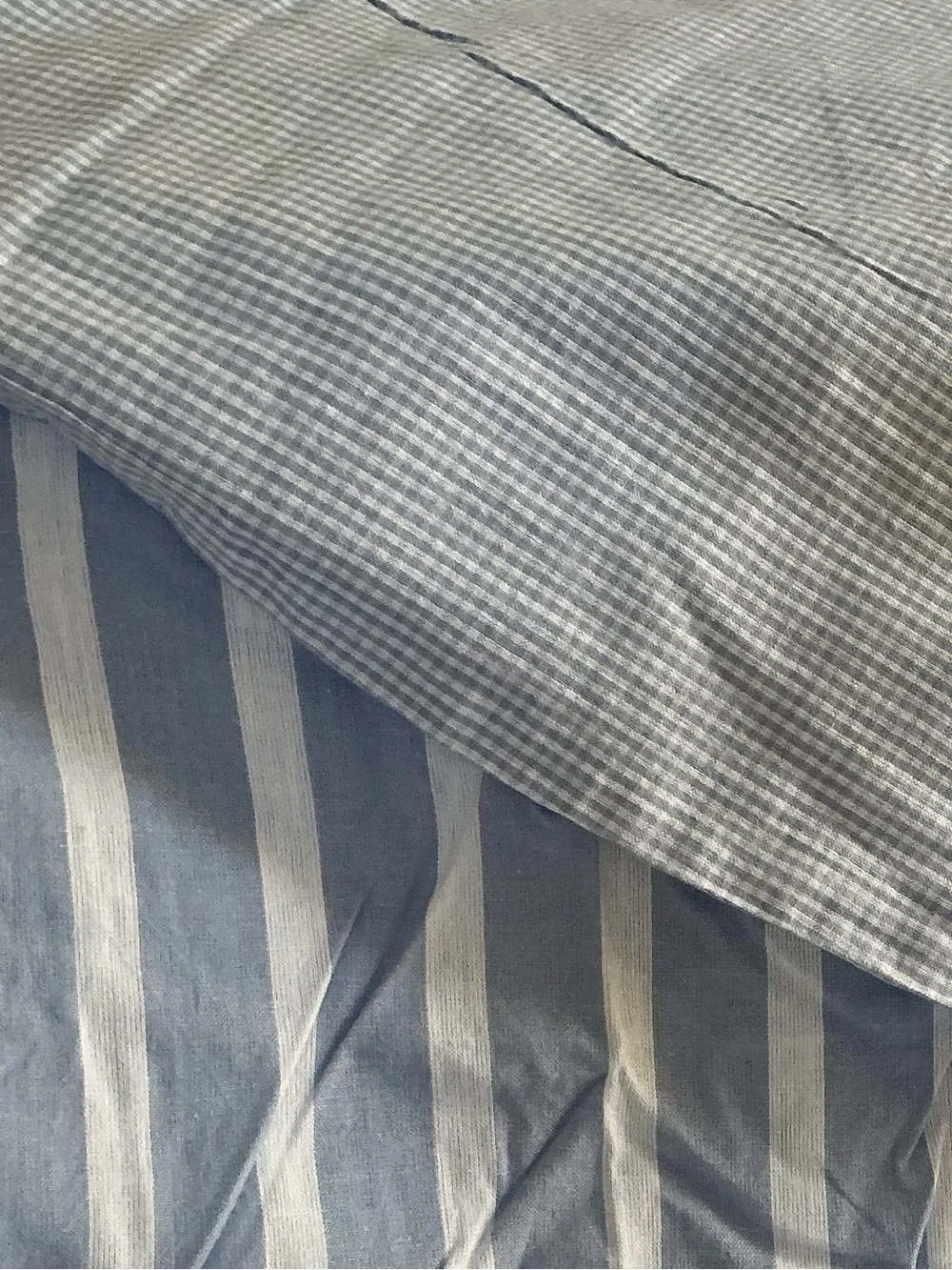 NWOT Garnet Hill Gingham / Stripes 100% Cotton Duvet